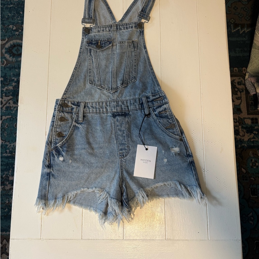 NWT by Hidden LA Dylan Cutoff Denim Shortalls/Overalls / Coveralls / Romper
